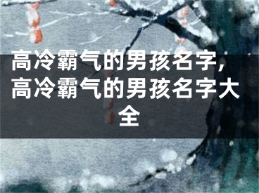 高冷霸气的男孩名字,高冷霸气的男孩名字大全