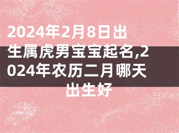 2024年2月8日出生属虎男宝宝起名,2024年农历二月哪天出生好