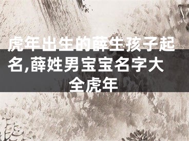 虎年出生的薛生孩子起名,薛姓男宝宝名字大全虎年