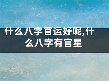 什么八字官运好呢,什么八字有官星
