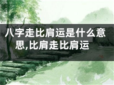 八字走比肩运是什么意思,比肩走比肩运