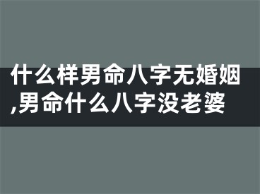 什么样男命八字无婚姻,男命什么八字没老婆