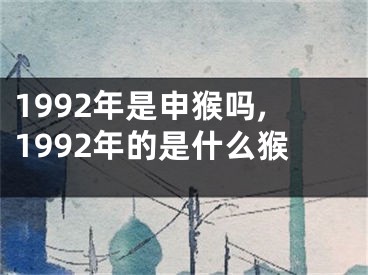1992年是申猴吗,1992年的是什么猴