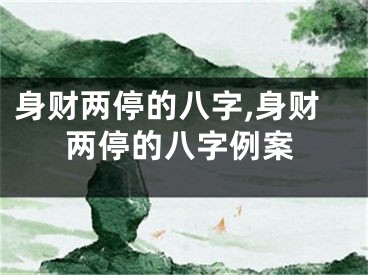 身财两停的八字,身财两停的八字例案