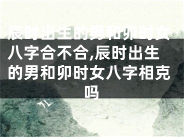 辰时出生的男和卯时女八字合不合,辰时出生的男和卯时女八字相克吗