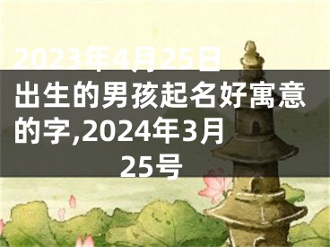 2023年4月25日出生的男孩起名好寓意的字,2024年3月25号