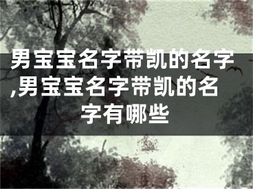 男宝宝名字带凯的名字,男宝宝名字带凯的名字有哪些