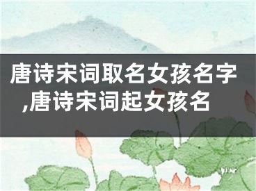 唐诗宋词取名女孩名字,唐诗宋词起女孩名