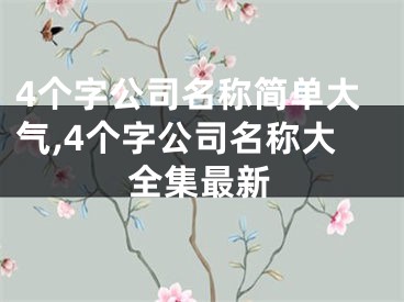 4个字公司名称简单大气,4个字公司名称大全集最新