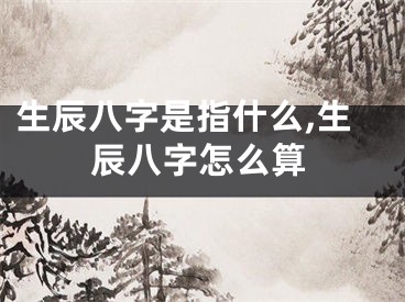 生辰八字是指什么,生辰八字怎么算
