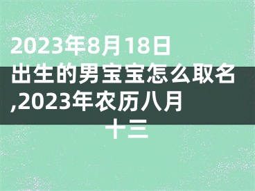 2023年8月18日出生的男宝宝怎么取名,2023年农历八月十三