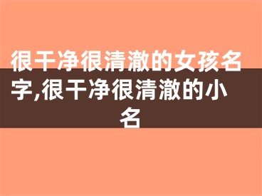 很干净很清澈的女孩名字,很干净很清澈的小名