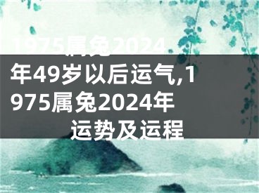 1975属兔2024年49岁以后运气,1975属兔2024年运势及运程