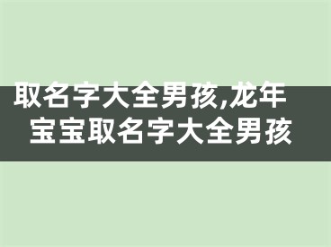 取名字大全男孩,龙年宝宝取名字大全男孩