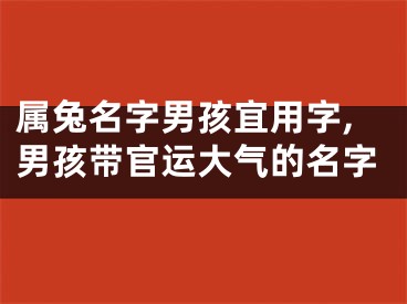属兔名字男孩宜用字,男孩带官运大气的名字