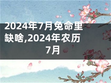 2024年7月兔命里缺啥,2024年农历7月