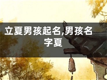 立夏男孩起名,男孩名字夏