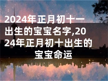 2024年正月初十一出生的宝宝名字,2024年正月初十出生的宝宝命运