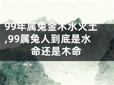 99年属兔金木水火土,99属兔人到底是水命还是木命