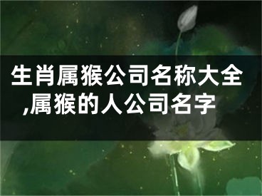 生肖属猴公司名称大全,属猴的人公司名字