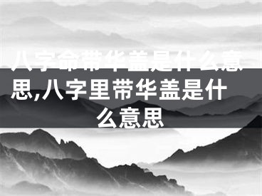 八字命带华盖是什么意思,八字里带华盖是什么意思