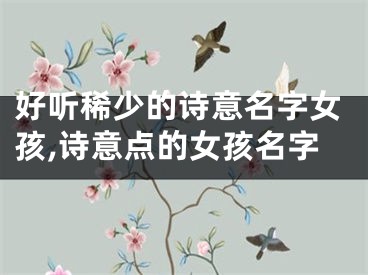 好听稀少的诗意名字女孩,诗意点的女孩名字