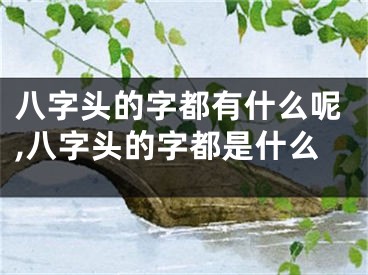 八字头的字都有什么呢,八字头的字都是什么