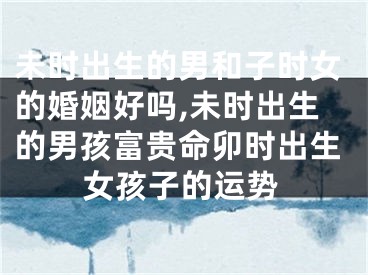 未时出生的男和子时女的婚姻好吗,未时出生的男孩富贵命卯时出生女孩子的运势