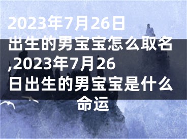 2023年7月26日出生的男宝宝怎么取名,2023年7月26日出生的男宝宝是什么命运