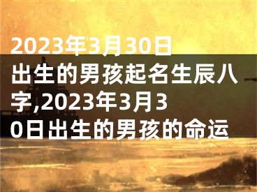 2023年3月30日出生的男孩起名生辰八字,2023年3月30日出生的男孩的命运