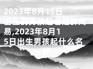 2023年8月15日出生的男孩起名楚辞周易,2023年8月15日出生男孩起什么名好