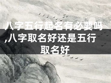 八字五行起名有必要吗,八字取名好还是五行取名好