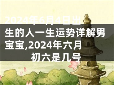 2024年6月4日出生的人一生运势详解男宝宝,2024年六月初六是几号