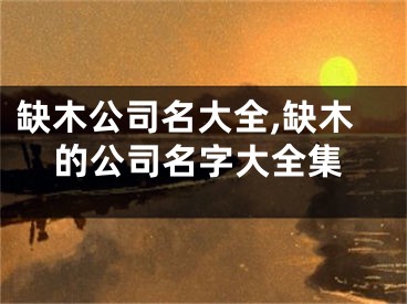 缺木公司名大全,缺木的公司名字大全集