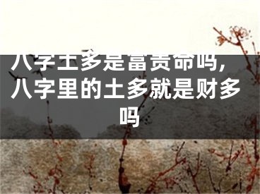 八字土多是富贵命吗,八字里的土多就是财多吗
