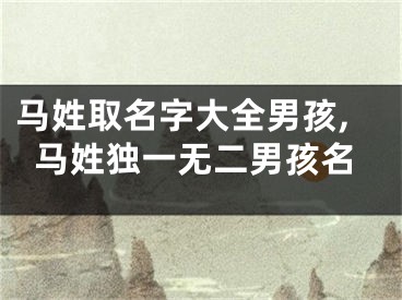 马姓取名字大全男孩,马姓独一无二男孩名
