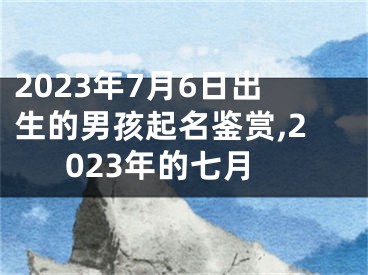 2023年7月6日出生的男孩起名鉴赏,2023年的七月