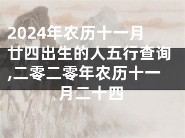 2024年农历十一月廿四出生的人五行查询,二零二零年农历十一月二十四