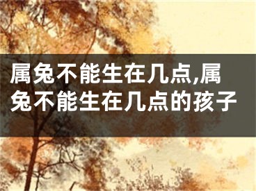 属兔不能生在几点,属兔不能生在几点的孩子