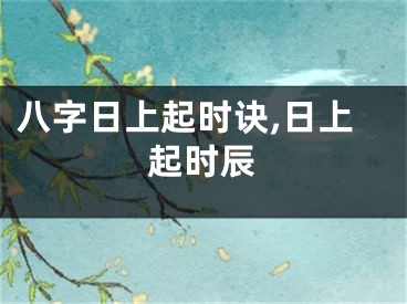 八字日上起时诀,日上起时辰