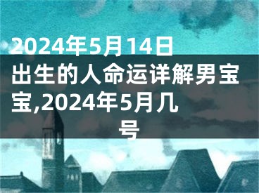 2024年5月14日出生的人命运详解男宝宝,2024年5月几号