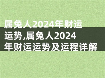 属兔人2024年财运运势,属兔人2024年财运运势及运程详解