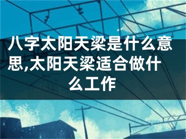 八字太阳天梁是什么意思,太阳天梁适合做什么工作