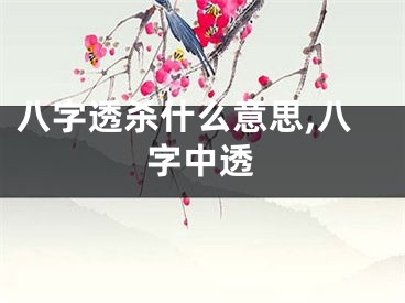 八字透杀什么意思,八字中透