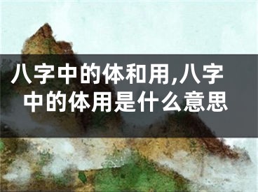 八字中的体和用,八字中的体用是什么意思