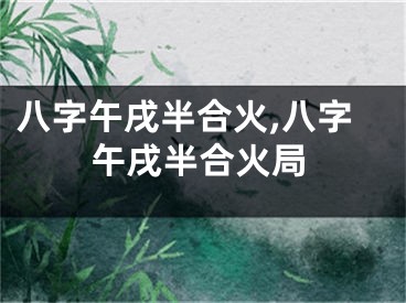 八字午戌半合火,八字午戌半合火局