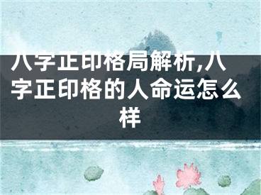 八字正印格局解析,八字正印格的人命运怎么样