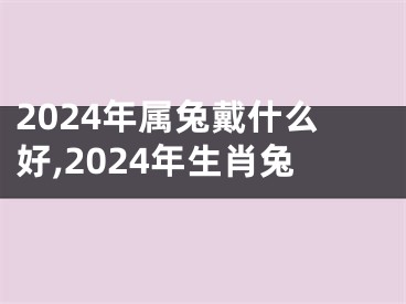 2024年属兔戴什么好,2024年生肖兔