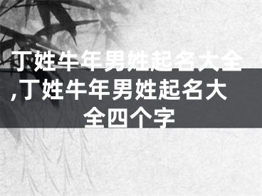 丁姓牛年男姓起名大全,丁姓牛年男姓起名大全四个字