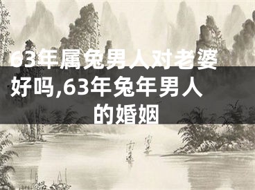 63年属兔男人对老婆好吗,63年兔年男人的婚姻